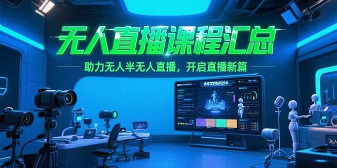 （15218期）无人直播课程汇总，含非实时防风技术，助力无人半无人直播，开启直播新篇_菜菜笔记