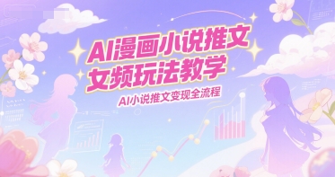 AI漫画小说推文女频玩法教学，AI小说推文变现全流程_菜菜笔记