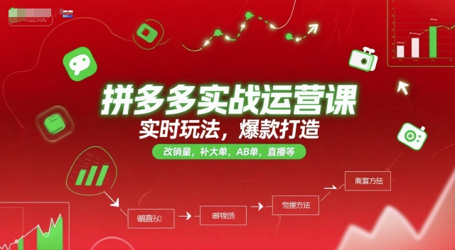 拼多多实战运营课，实时玩法，爆款打造，改销量，补大单，AB单，直播等（更新2025月）_菜菜笔记