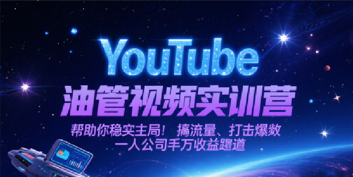YouTube油管视频实训营，帮助你稳入局、搞流量、打爆款，一人公司千万收益赛道_菜菜笔记