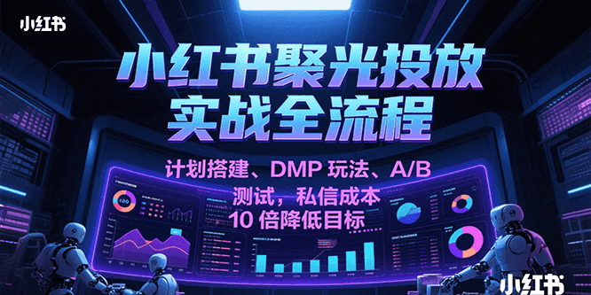 小红书聚光投放实战全流程，计划搭建、DMP玩法、A/B测试，私信成本10倍降低目标_菜菜笔记