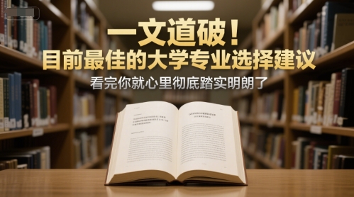 付费文章：一文道破！目前最佳的大学专业选择建议，看完你就心里彻底踏实明朗了_菜菜笔记