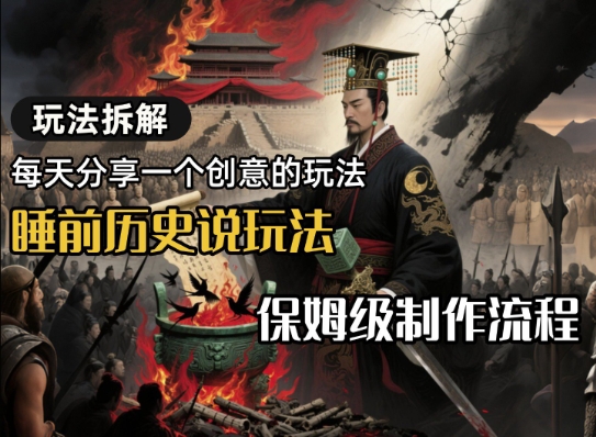 玩法拆解睡前历史说玩法，保姆级制作流程_菜菜笔记