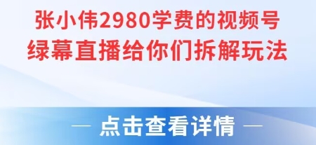 张小伟2980付费额视频号绿幕直播给你们拆解玩法_菜菜笔记