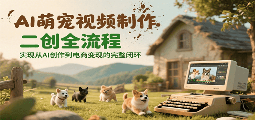 AI萌宠视频制作二创全流程，实现从AI创作到电商变现的完整闭环_菜菜笔记