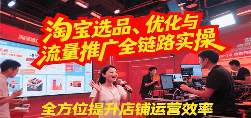 淘宝选品、优化与流量推广全链路实操，全面提升店铺运营效率_菜菜笔记