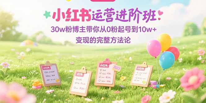 （15318期）小红书运营进阶班：30w粉博主带你从0粉起号到10w+变现的完整方法论_菜菜笔记