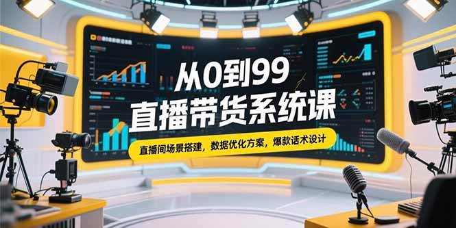 （15362期）从0到99直播带货系统课，直播间场景搭建，数据优化方案，爆款话术设计_菜菜笔记