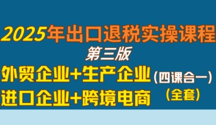 2025年出口退税实操课程，外贸企业+生产企业+进口企业+跨境电商_菜菜笔记