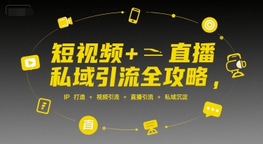 短视频+直播私域引流全攻略，IP打造 +视频引流 +直播引流 +私域沉淀_菜菜笔记