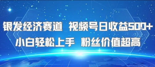 银发经济赛道 视频号日收益5张+ 小白轻松上手 粉丝价值超高_菜菜笔记