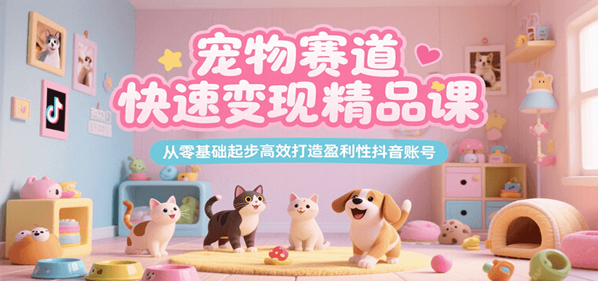 宠物赛道快速变现精品课，从零基础起步高效打造盈利性抖音账号_菜菜笔记