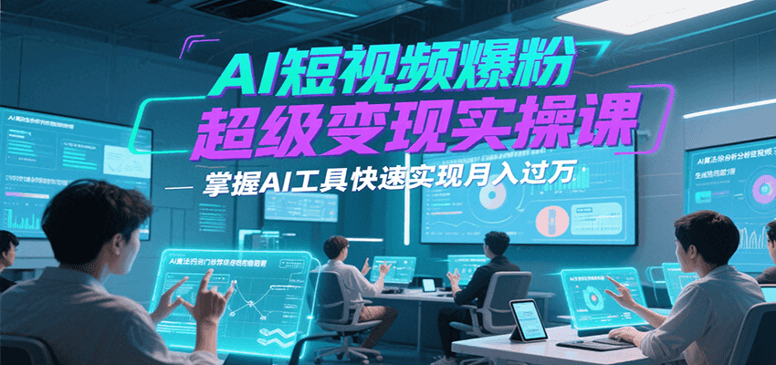AI短视频爆粉超级变现实操课，掌握AI工具快速实现月入过万_菜菜笔记