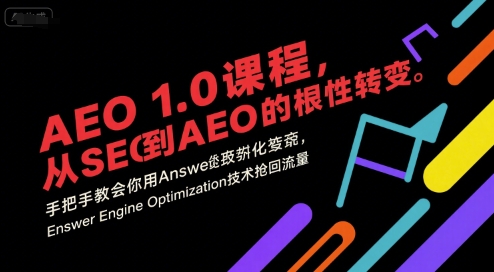 AEO 1.0 课程，从SEO到AE0的基命性转变，手把手教会你用AnswerEngineOptimization技术抢回流量_菜菜笔记
