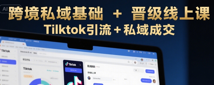 跨境私域基础+晋级线上课，Tilktok引流+私域成交_菜菜笔记