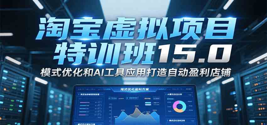 淘宝虚拟项目特训班15.0，模式优化和AI工具应用打造自动盈利店铺_菜菜笔记
