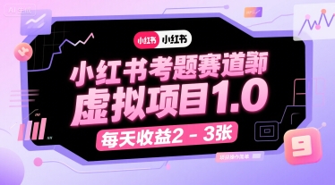 小红书考题赛道虚拟项目1.0，项目操作简单，每天收益2-3张_菜菜笔记