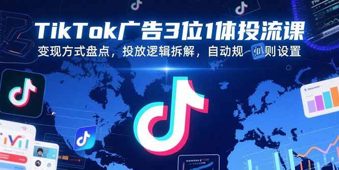 （15460期）TikTok广告3位1体投流课，变现方式盘点，投放逻辑拆解，自动规则设置_菜菜笔记