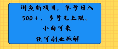 闲鱼玩法单号日收入5张+ 多号无上限 操作简单几乎零门槛_菜菜笔记
