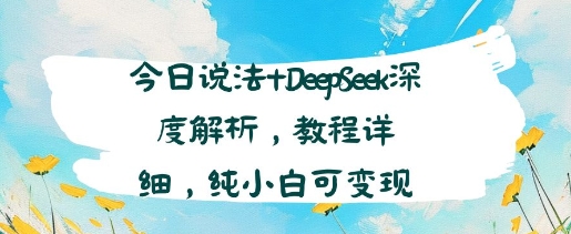 今日说法+DeepSeek深度解析，教程详细，纯小白可变现_菜菜笔记