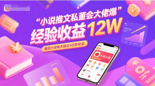 小说推文私董会大佬爆单经验分享收益12W，番茄小说每天稳定4位数收益_菜菜笔记