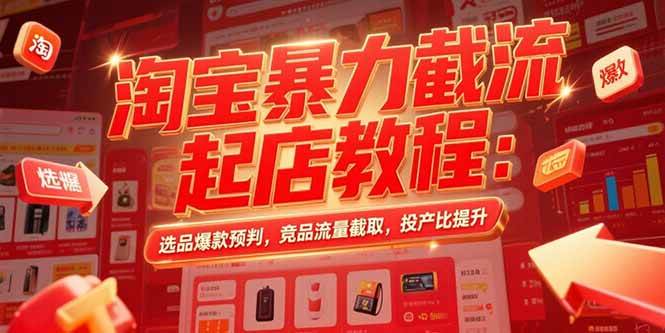 （15468期）淘宝暴力截流起店教程：选品爆款预判，竞品流量截取，投产比提升_菜菜笔记
