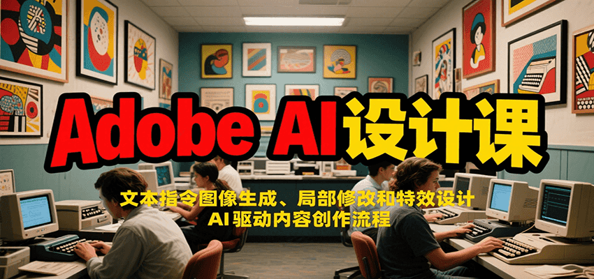 Adobe AI设计课：文本指令图像生成、局部修改和特效设计，AI驱动内容创作流程_菜菜笔记
