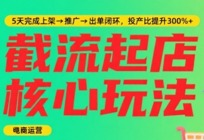 淘宝截流快速起店玩法，掌握暴力快速起店的流程，5天完成上架-推广-出单闭环_菜菜笔记