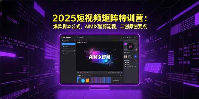 （15475期）2025短视频矩阵特训营：爆款脚本公式，AIMIX智剪流程，二创原创要点_菜菜笔记
