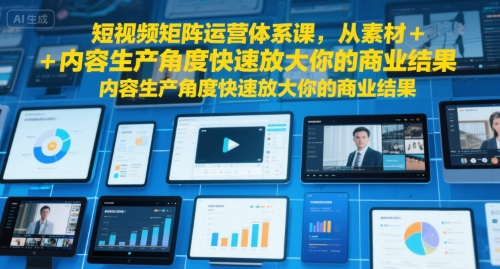 短视频矩阵运营体系课，从素材+内容生产角度快速放大你的商业结果_菜菜笔记