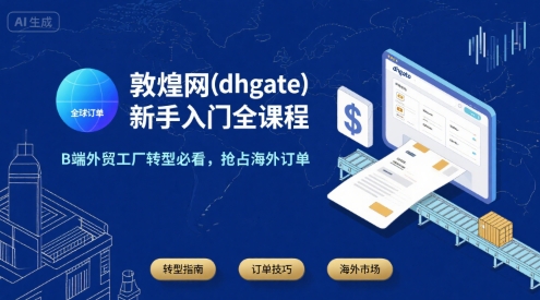 敦煌网(dhgate)新手入门全课程，B端外贸工厂转型必看，抢占海外订单_菜菜笔记