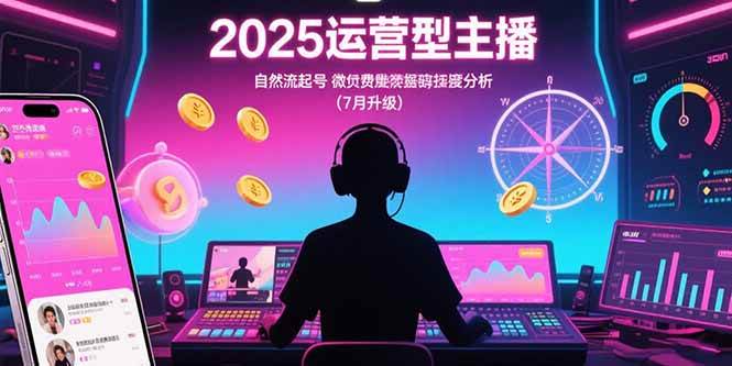 （15508期）2025运营型主播：自然流起号，微付费投放技巧，罗盘数据深度解析(7月更新)_菜菜笔记
