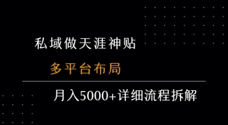 私域做天涯神贴 多平台布局 月入5k+详细流程拆解_菜菜笔记