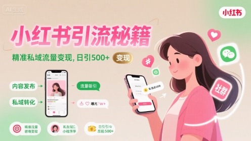 小红书引流秘籍，精准私域流量变现，日引500+_菜菜笔记