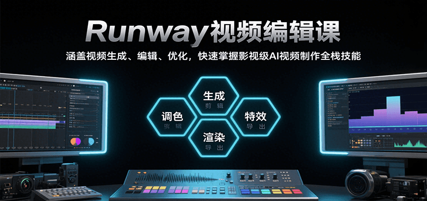 Runway视频编辑课，涵盖视频生成、编辑、优化，快速掌握影视级AI视频制作全栈技能_菜菜笔记