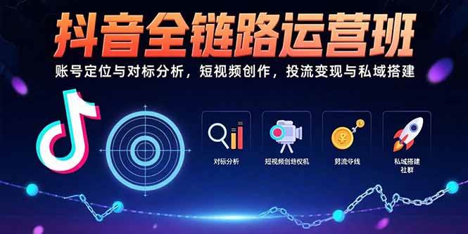 （15525期）抖音全链路运营班：账号定位与对标分析，短视频创作，投流变现与私域搭建_菜菜笔记