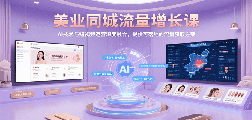 美业同城流量增长课，AI技术与短视频运营深度融合，提供可落地的流量获取方案_菜菜笔记