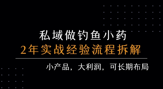 私域做钓鱼小药 每单利润3张+ 详细流程拆解_菜菜笔记