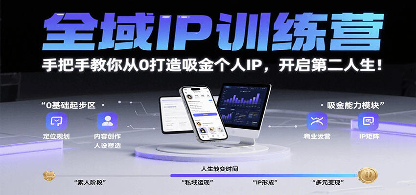 全域IP训练营，手把手教你从0打造吸金个人IP，开启第二人生！_菜菜笔记