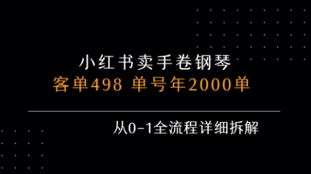 小红书私域卖手卷钢琴，客单498，单号年销2000单，从0-1全流程详细拆解_菜菜笔记