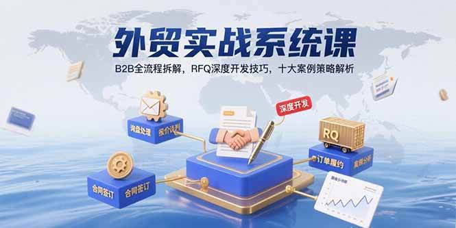 （15562期）外贸实战系统课：B2B全流程拆解，RFQ深度开发技巧，十大案例策略解析_菜菜笔记