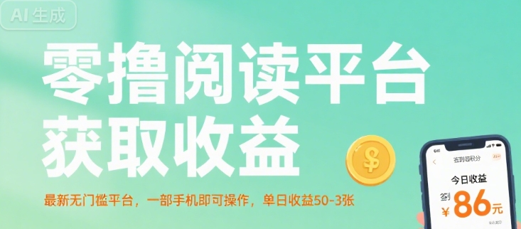 零撸阅读平台获取收益，最新无门槛平台，一部手机即可操作，单日收益50-3张【揭秘】_菜菜笔记
