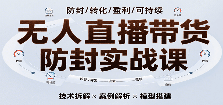 无人直播带货防封实战课，7天掌握高转化直播技术，实现单场GMV破万可持续模型_菜菜笔记