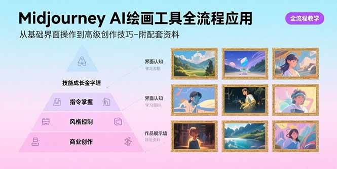 （15628期）Midjourney AI绘画工具全流程应用，从基础界面操作到高级创作-附配套资料_菜菜笔记