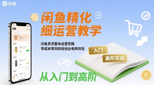 闲鱼精细化运营入门+高阶实战教学，闲鱼卖货整体运营思路，零成本零风险轻创业电商项目_菜菜笔记