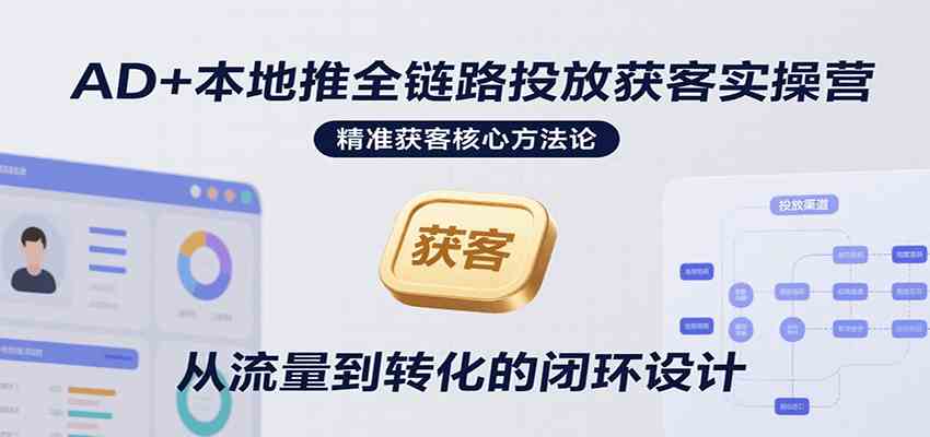 AD+本地推全链路投放获客实操营，快速掌握精准获客技巧，当天投放当天转化高效营销_菜菜笔记