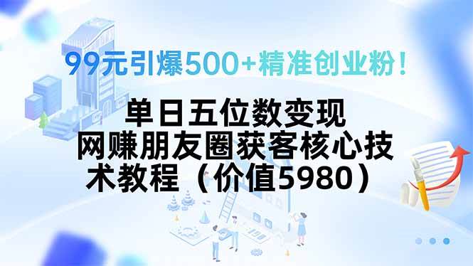 （15642期）99元引爆500+精准创业粉！单日五位数变现，网赚朋友圈获客核心技术教程…_菜菜笔记