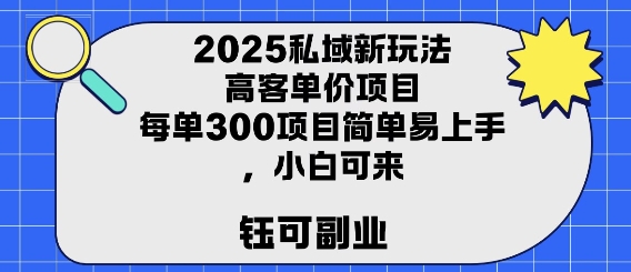 2025私域新玩法高客单价，每单3张操作简单，小白可轻松上手_菜菜笔记
