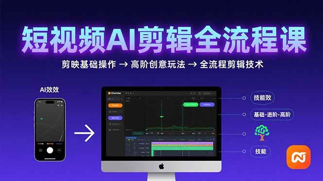 （15647期）短视频AI剪辑技能，从剪映基础操作到高阶创意玩法，全流程剪辑技术_菜菜笔记