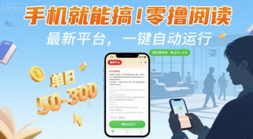 手机就能搞！零撸阅读挂G，最新平台，一键自动运行，随时随地挣，单日50-3张+【揭秘】_菜菜笔记